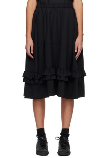 Black Comme des Garçons Black Ruffle Midi Skirt