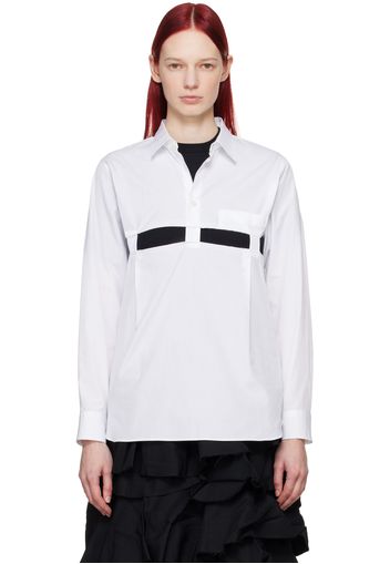 Black Comme des Garçons White Cutout Shirt