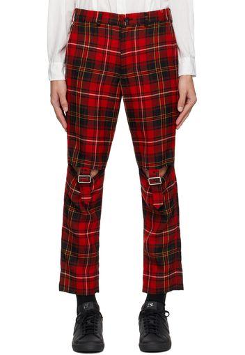 Black Comme des Garçons Red & Black Check Trousers