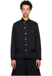 Black Comme des Garçons Black Collarless Jacket