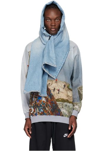 Bless Blue Jeans Draps Denim Scarf