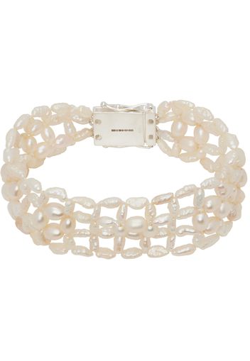 Bleue Burnham Off-White Woven Antique Pearl Bracelet