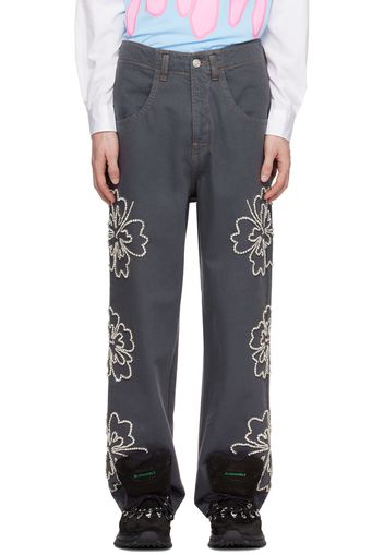 BLUEMARBLE Gray Embroidered Jeans