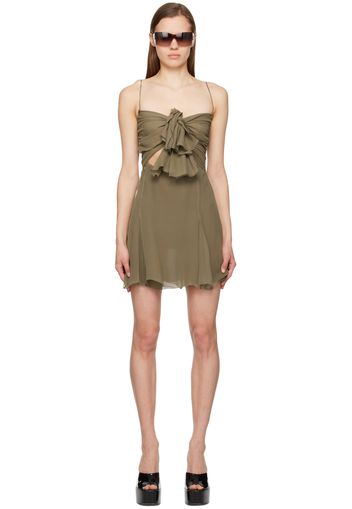 Blumarine Khaki Ruffled Minidress