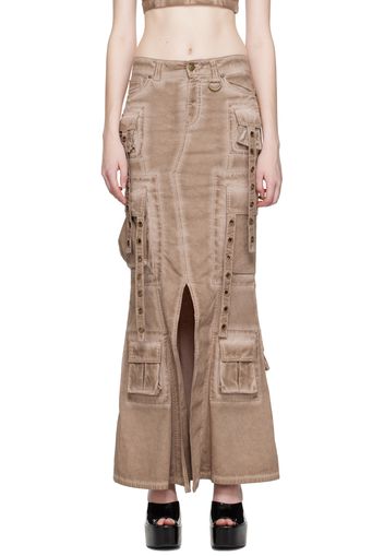 Blumarine Brown Bellows Pocket Maxi Skirt