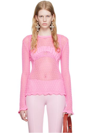 Blumarine Pink Scalloped Sweater