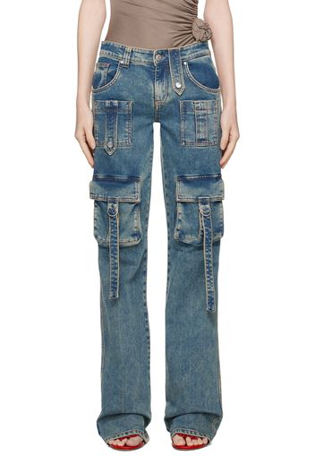 Blumarine Blue Cargo Pocket Jeans