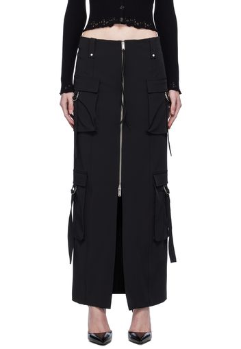 Blumarine Black Cargo Maxi Skirt