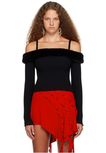 Blumarine Black Embroidered Sweater