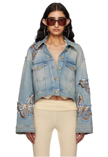 Blumarine Blue Appliqué Denim Jacket