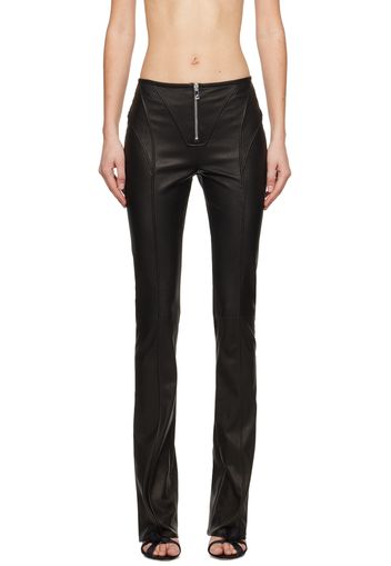 Blumarine Black Paneled Leather Pants