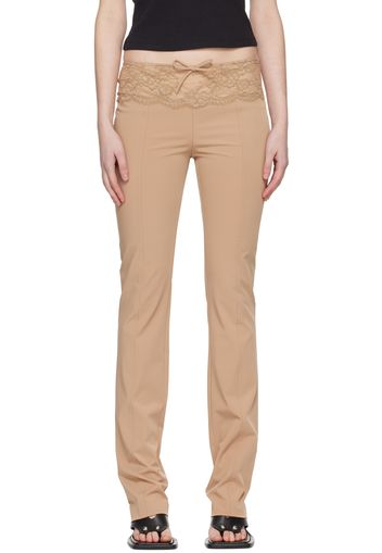 Blumarine Taupe Slim Trousers