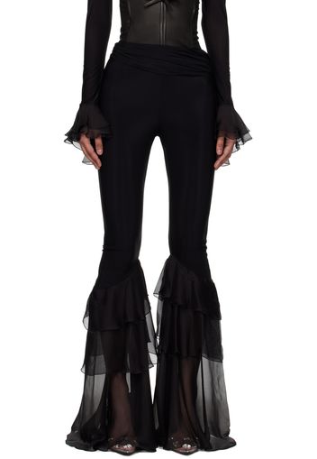 Blumarine Black Ruffle Trousers