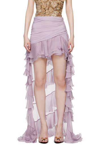 Blumarine Purple Ruffled Maxi Skirt