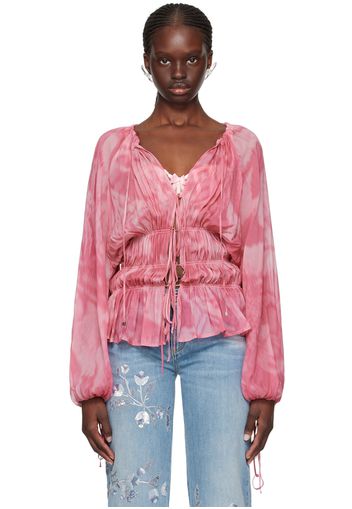 Blumarine Pink Print Blouse