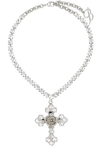 Blumarine Silver Cross Choker