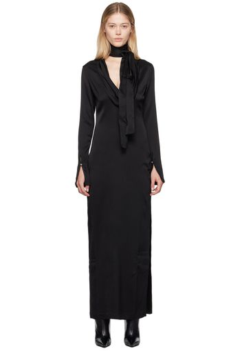 Blumarine Black Cowl Neck Maxi Dress