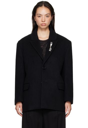 Blumarine Black Bijoux Pin Blazer