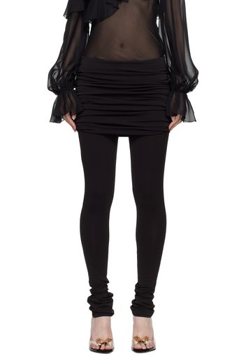 Blumarine Black Layered Leggings