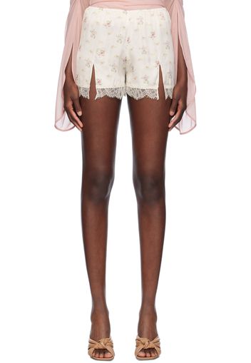 Blumarine Off-White Floral Shorts