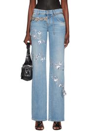 Blumarine Blue Sequinned Jeans