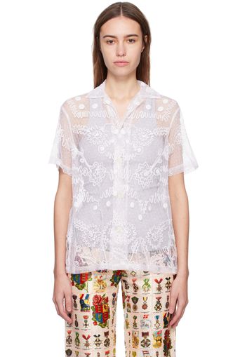 Bode White Contour Ribbon Shirt