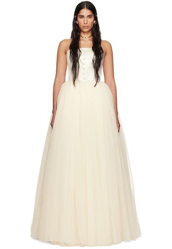 Bode SSENSE Exclusive Off-White Harbour Maxi Dress