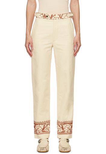 Bode Off-White Rose Garland Trousers