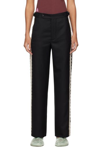 Bode Black Lacework Trousers