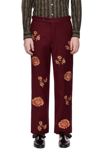 Bode Burgundy Rococo Trousers