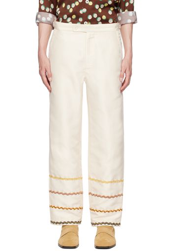 Bode Off-White Rickrack Trousers