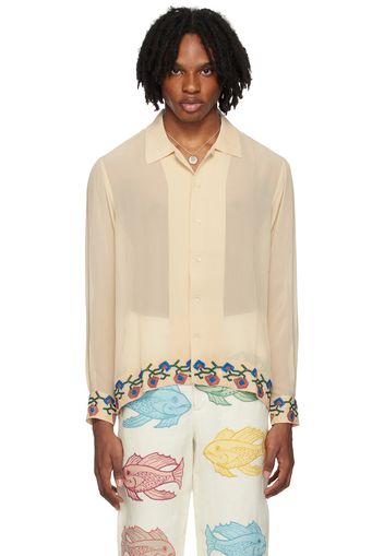 Bode Beige Flowering Liana Shirt