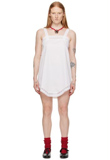 Bode White Convertible Teddy Minidress