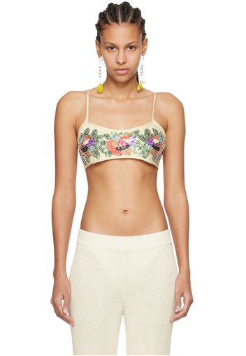 Bode Off-White Sunset Lily Bra