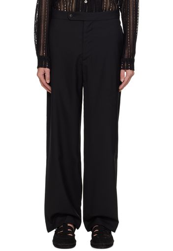 Bode Black Tropical Wool Side Buckle Trousers