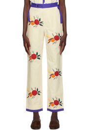 Bode Off-White Fruit Bunch Trousers