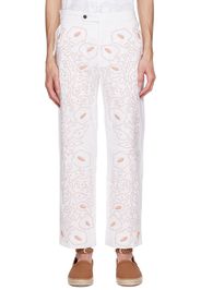 Bode White Braided Couching Trousers