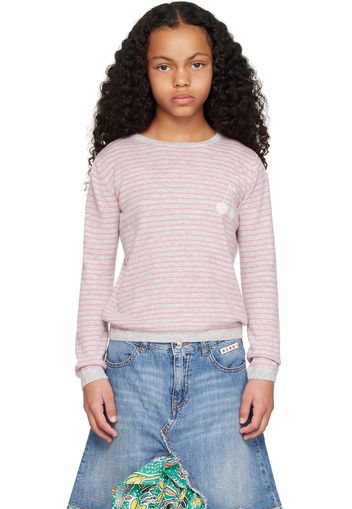Bonpoint Kids Gray & Pink Brunelle Sweater