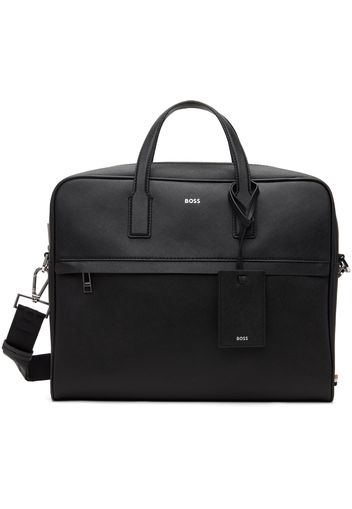 BOSS Black Structured Document Logo Lettering Briefcase