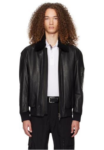 BOSS Black Zip Leather Jacket