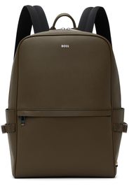 BOSS Khaki Signature Stripe Logo Detail Backpack