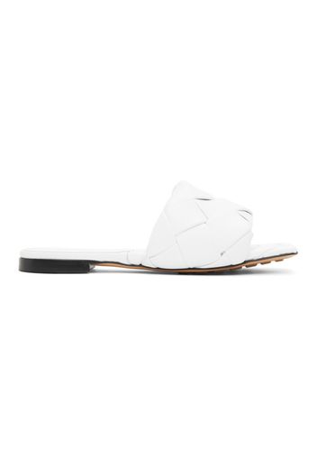 Bottega Veneta White Intrecciato Lido Flat Sandals