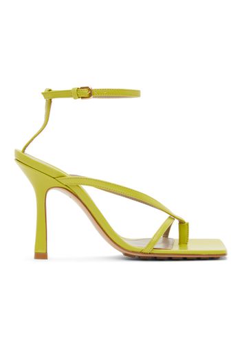 Bottega Veneta Green Strappy Stretch Heeled Sandals