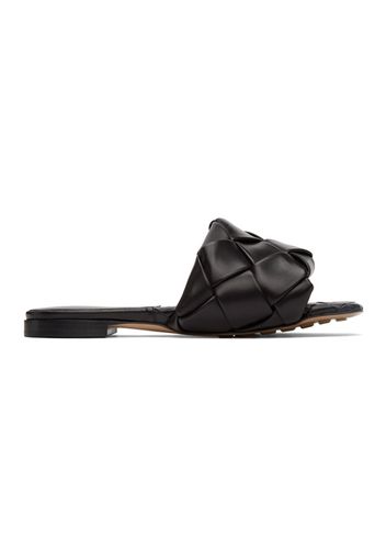 Bottega Veneta Black Intrecciato Lido Sandals