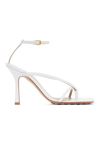 Bottega Veneta White Stretch Heeled Sandals