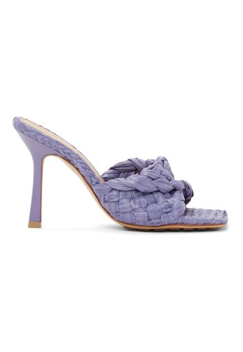 Bottega Veneta Purple Raffia Stretch Heeled Mules