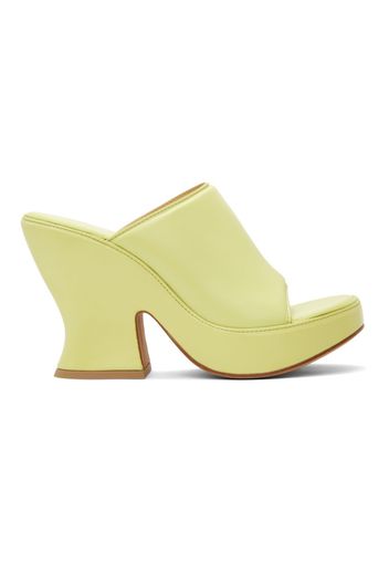 Bottega Veneta Green Wedge Heeled Sandals