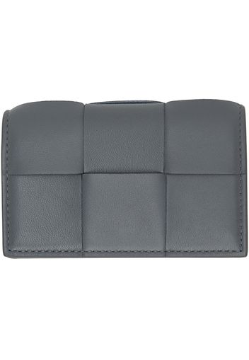 Bottega Veneta Grey Intrecciato Fold Card Holder