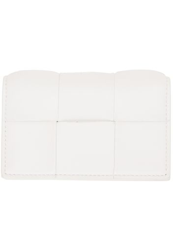 Bottega Veneta White Intrecciato Business Card Holder