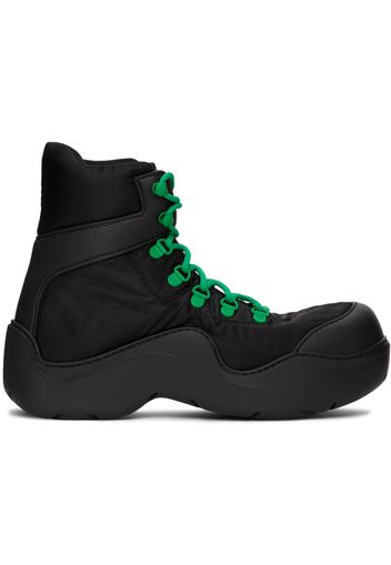 Bottega Veneta Black & Green Puddle Bomber Boots